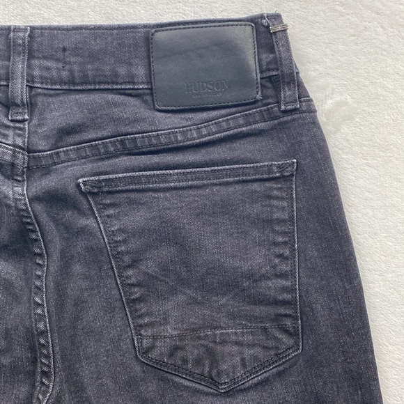 Hudson Blake Slim Straight Fit Twill Denim Jeans (Black) - Picture 9 of 16